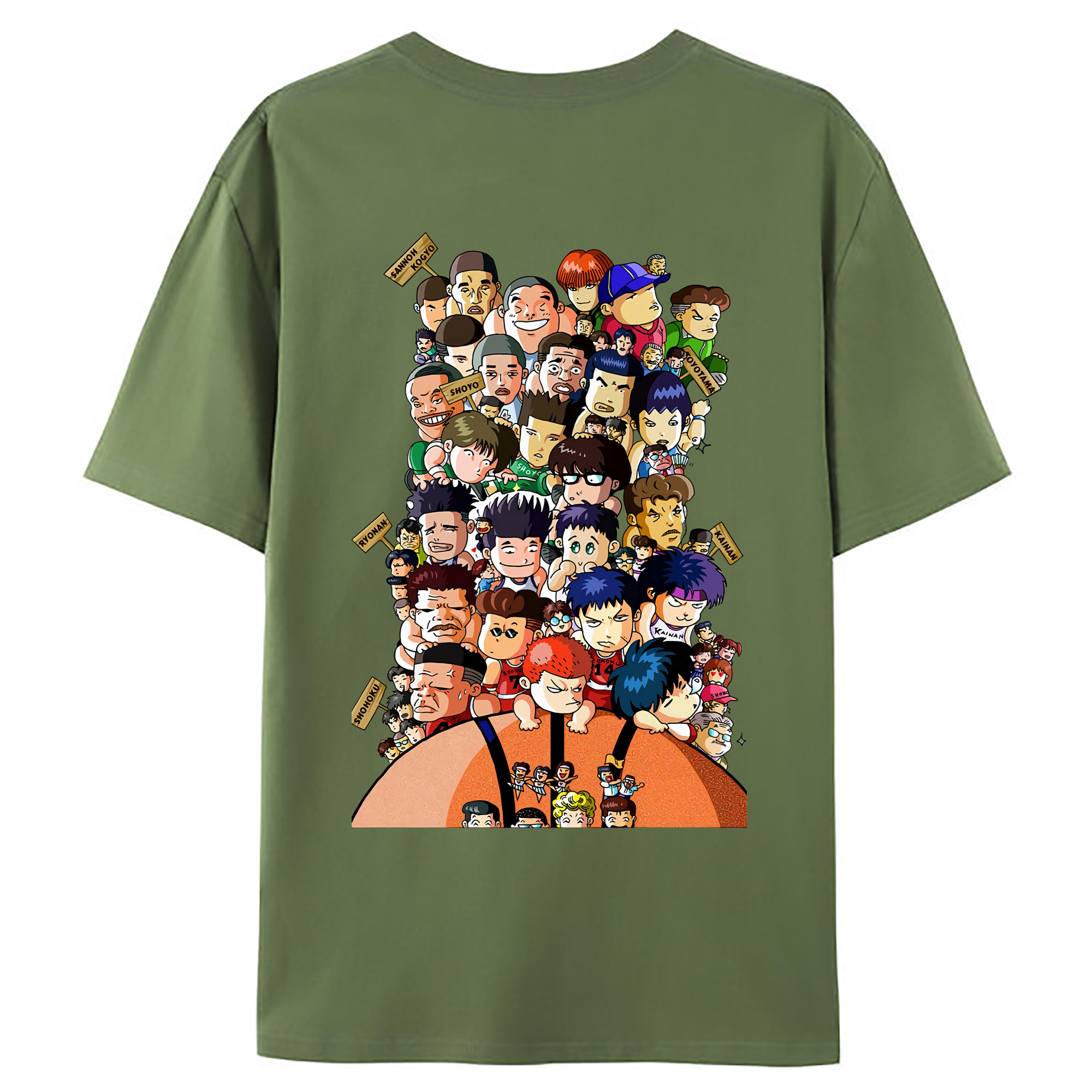 （画像用） SLAM DUNK／スラムダンク 綿100％ メンズ半袖Tシャツ（バックプリント） 通気性